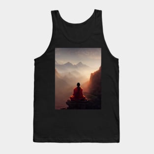 Tibetan monks at dawn Tank Top